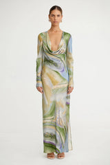 Bianca Long Sleeve Dress - Lavender Marble