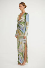 Bianca Long Sleeve Dress - Lavender Marble
