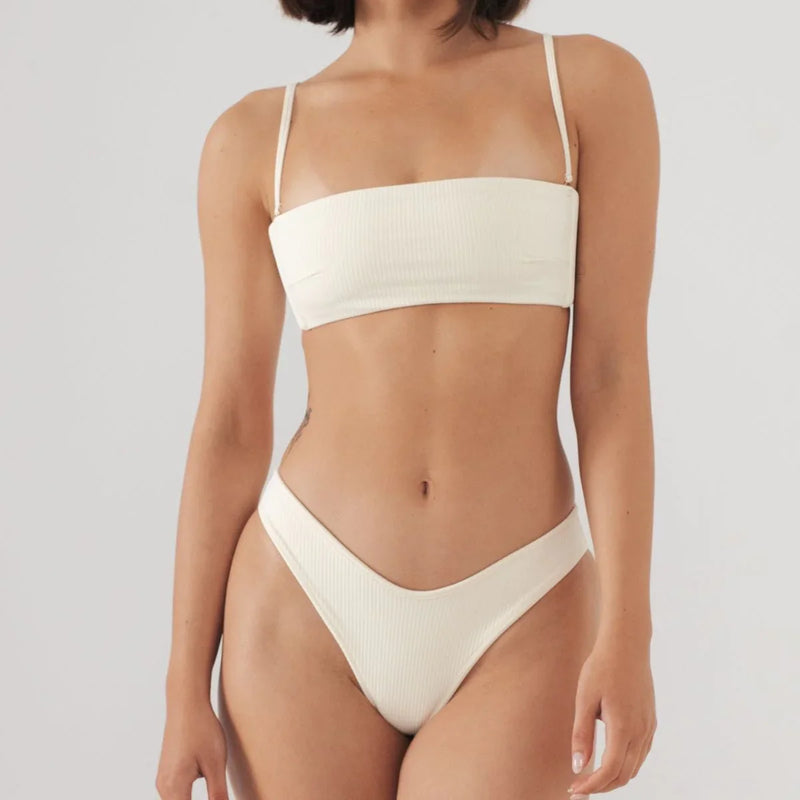 Lulu Bikini Bottom - Cream Rib