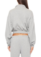 Cropped Half-Zip Sweatshirt - Grey - BLVD