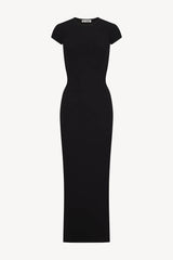Cap Sleeve Maxi Dress - Black - BLVD