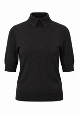 Perry Knit Blouse - Dark Grey - BLVD