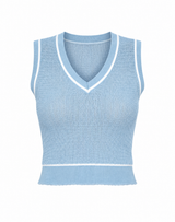 Avery Vest - Seaside/White