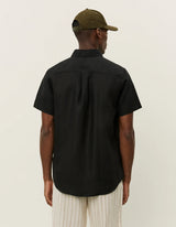 Konrad Linen SS Shirt - Black