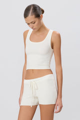 Square Neck Tank - Cream - BLVD