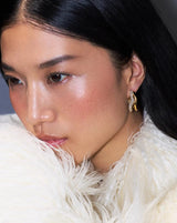 Molten Snow Double Medium Hoop Earrings