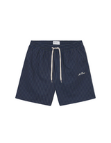 Stan Stripe Seersucker Swim Shorts - Dark Navy