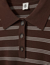 Madison Polo - Espresso/Ecru Stripes