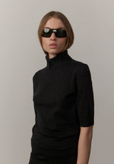 Perry Knit Blouse - Dark Grey - BLVD
