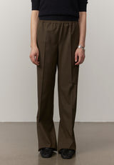 Pinky Mid Waist Pants - Khaki - BLVD