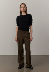 Pinky Mid Waist Pants - Khaki - BLVD