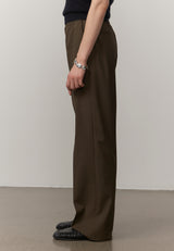 Pinky Mid Waist Pants - Khaki - BLVD
