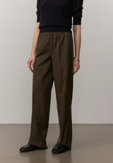 Pinky Mid Waist Pants - Khaki - BLVD