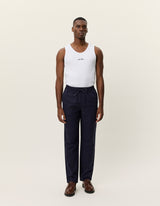 Patrick Linen Pants - Navy - BLVD