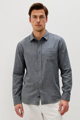 Wyatt - Charcoal Navy Houndstooth