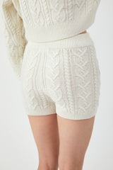 SW Cable Knit Shorts - White