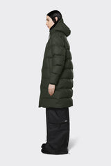 Long Puffer Jacket - Green - BLVD