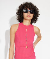 Capri Cut Out Tank - Fuchsia - BLVD