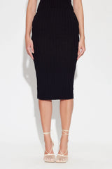 Capri Cut Out Midi Skirt - Jet Black - BLVD