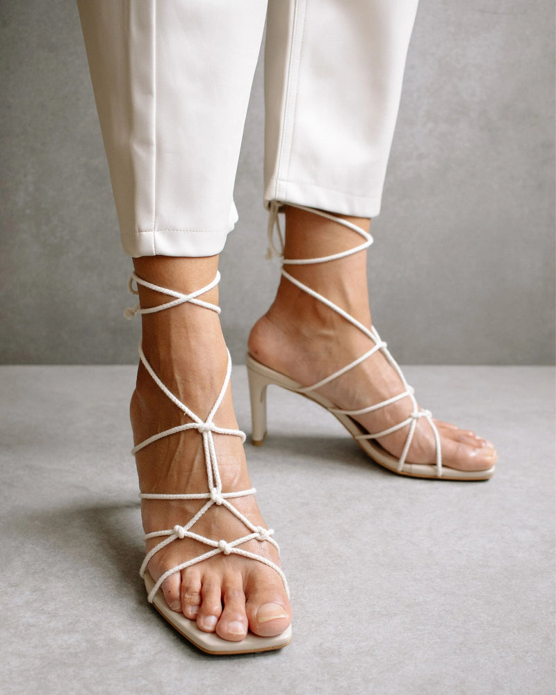 Unique Laced Heel - Ivory