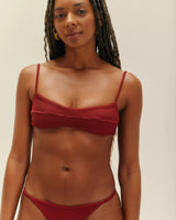 Ribbed Agatha Top - Bordeaux