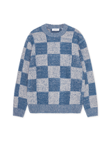 Check Knit - Dark Denim Blue