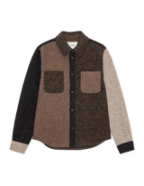 Wool Colourblock Overshirt - Molé Brown