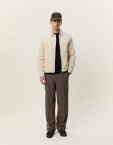 Corduroy Zipper Coach Jacket - Ivory