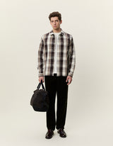 Structured Check Overshirt - Dark Sand