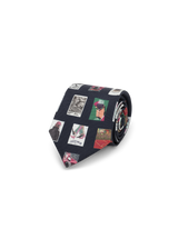 Stamp AOP Tie - Dark Navy