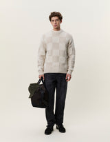 Check Knit - Eggnog White