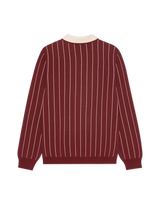 Signature Knitted LS Polo - Chocolate Truffle Red