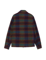 Check Wool Zipper Coach Jacket - Rosin Green