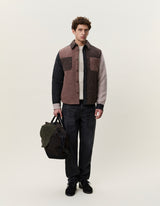 Wool Colourblock Overshirt - Molé Brown