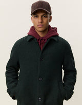 Solid Wool Coat - Rosin Green