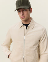 Corduroy Zipper Coach Jacket - Ivory