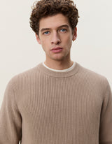 Rib Crewneck Knit - Dark Sand