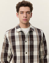 Structured Check Overshirt - Dark Sand