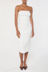 Strapless Midi Dress - White