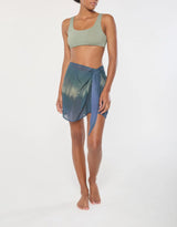 Wrap Mini Skirt Cover-Up - Azure