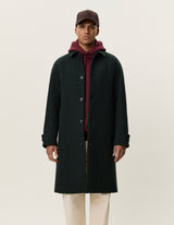 Solid Wool Coat - Rosin Green