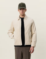 Corduroy Zipper Coach Jacket - Ivory