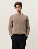 Rib Crewneck Knit - Dark Sand
