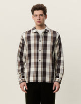 Structured Check Overshirt - Dark Sand