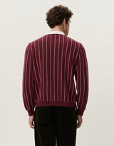 Signature Knitted LS Polo - Chocolate Truffle Red