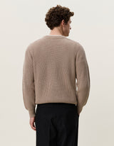 Rib Crewneck Knit - Dark Sand