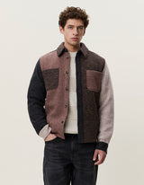 Wool Colourblock Overshirt - Molé Brown