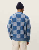 Check Knit - Dark Denim Blue