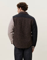 Wool Colourblock Overshirt - Molé Brown