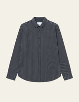 Kent Stripe Poplin Shirt - Black